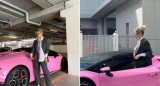 Wanda Nara llegó a la audiencia de divorcio en un Lamborghini rosa y un look muy Amber Heard