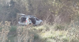 La camioneta del homicida quedó al costado de la ruta. Fotografía Policía Bonaerense.