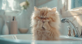 Gatos, baño, mascotas. Foto Freepik