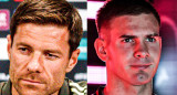 Xabi Alonso y Franco Mastantuono. Foto: X @AtaqueFutbolero