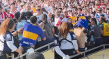 Sacaron a un hincha de Boca en medio de la tribuna de River-Monterrey. Foto: captura video.